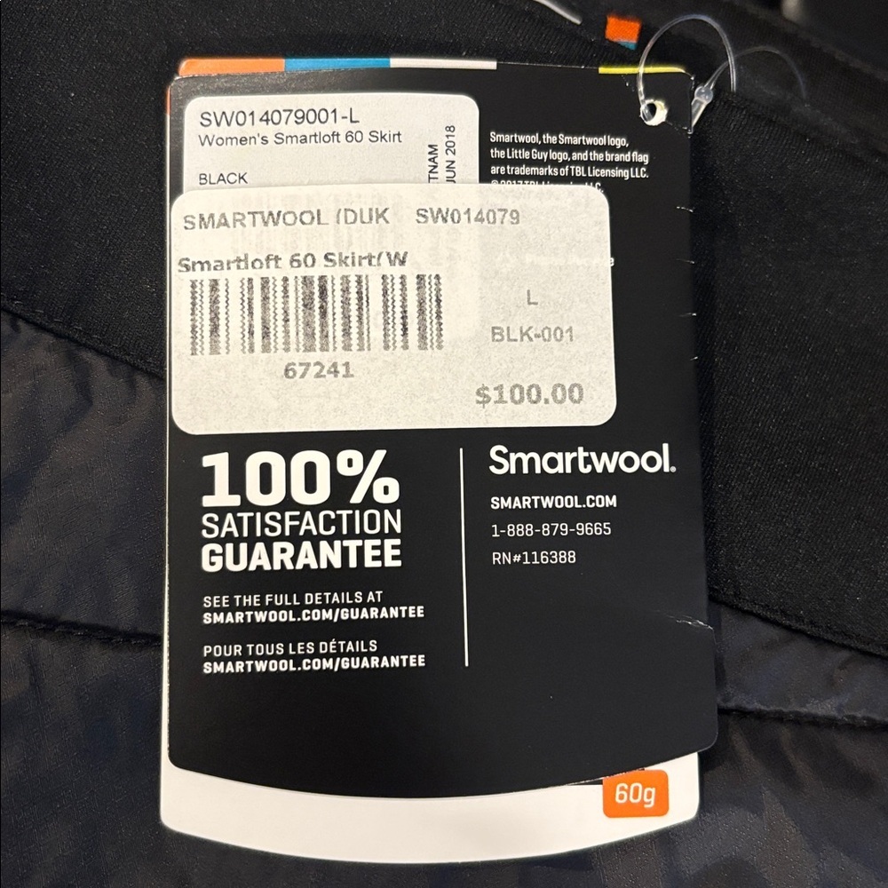 Smartwool Smartloft 60 Mini Puffer Skirt Women’s Size Large in Black NWT! - Picture 3 of 10
